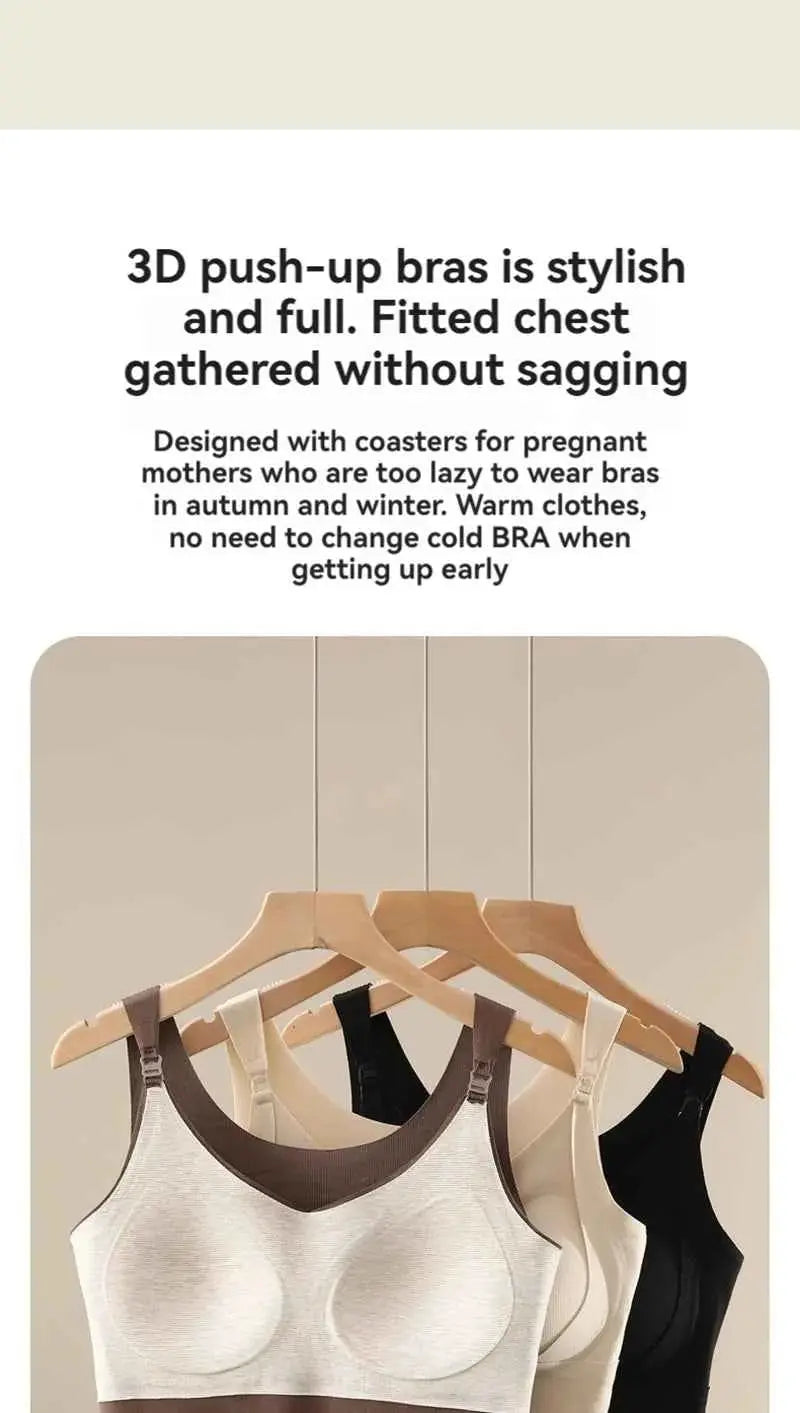 Neue Mode Schwangere Damen Weste Warmes Top für Herbst und Winter, kein BH nötig, Stilltop für werdende Mütter