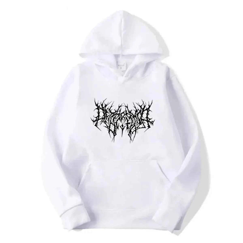 Hoodie Men Graphic Print Hoodies American Retro Personality Streetwear Casual Hooded Sweatshirt Men's Clothing