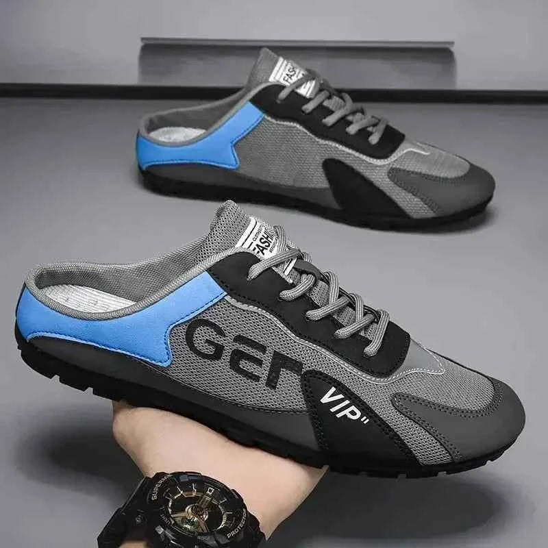 2025 New Men Slippers Trend Baotou Shoes for Men Summer Breathable Casual Shoe Vulcanized Flats Male Sneakers Half Slip-on Shoes