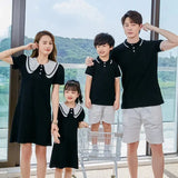 Coordinated Outfits for Family Matching Clothes Mother and Daughter Black Dress Father and Son Kid Shirt Outfits Dad Child Sets - Mein Shop