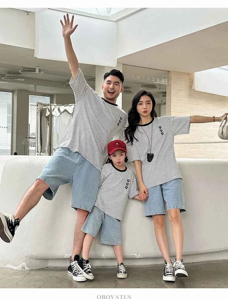 Family Vacation 2025 Summer Tshirt Shorts Clothing Set Family Matching Outfit Holiday Party Clothes Wear Couple Child Costume