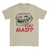 Men's T-Shirt You Mad Troll Face Memes Novelty Cotton Tee Shirt Short Sleeve Funny Humor T Shirt Crew Neck Tops Birthday Gift