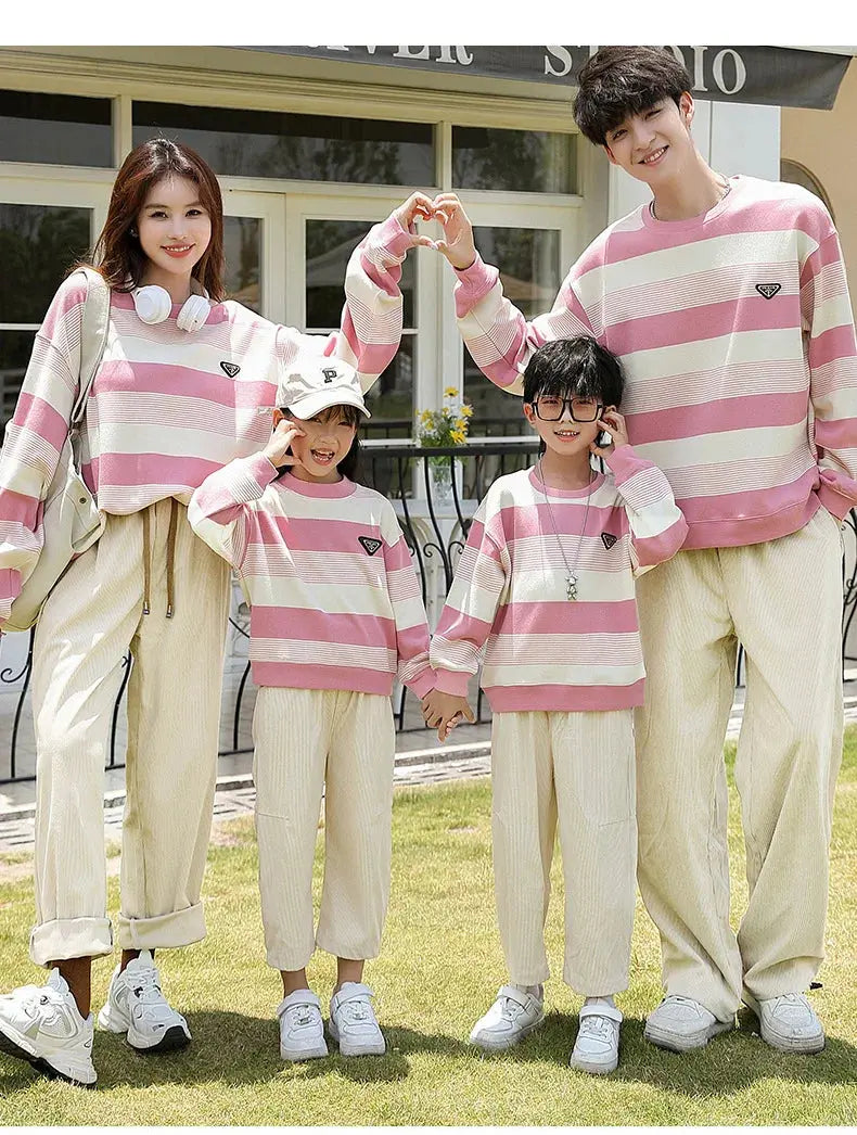 Family Couple Sweatshirts Matching Set Fashion Autumn Father Mother and Son Daughter Clothes Korean Parents and Children Outfits - Mein Shop