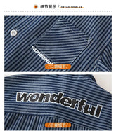 Family Cotton Denim Shirts Parent-child Fashion Clothes Mother and Daughter Jacket Korean Father and Son Same Stripe Coat Tops - Mein Shop