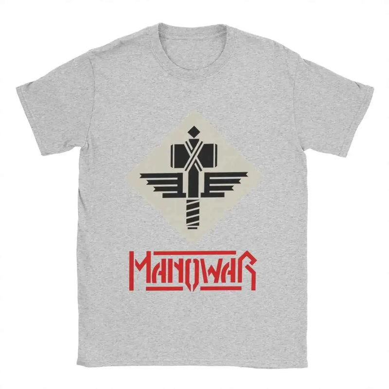 Men's T-Shirt Manowars Casual Pure Cotton Tee Shirt Short Sleeve T Shirts O Neck Tops 4XL 5XL