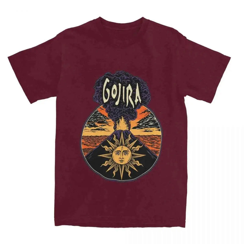Men T-Shirt Gojiras Music Heavy Metal T-Shirts Hip Hop Humor Beach Tee Shirt Y2K Basic Custom Logo Cotton Tops Gift Idea