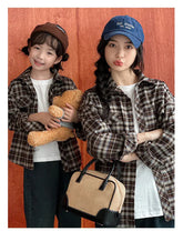 Equal Family Plaid Shirts Autumn Father Mother and Daughter Son Same Long Sleeve Tops Korean Vintage Parent-child Jacket Coat - Mein Shop
