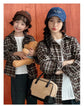 Equal Family Plaid Shirts Autumn Father Mother and Daughter Son Same Long Sleeve Tops Korean Vintage Parent-child Jacket Coat - Mein Shop