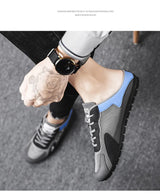 2025 New Men Slippers Trend Baotou Shoes for Men Summer Breathable Casual Shoe Vulcanized Flats Male Sneakers Half Slip-on Shoes
