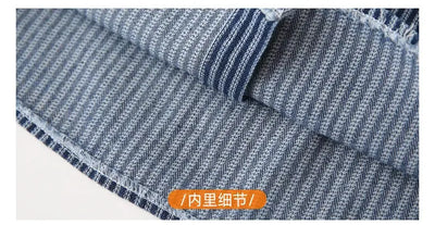Family Cotton Denim Shirts Parent-child Fashion Clothes Mother and Daughter Jacket Korean Father and Son Same Stripe Coat Tops - Mein Shop