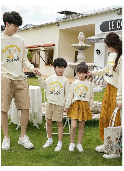 Family Matching Clothes Sets for Couple Mother and Daughter Tops Skirts Two Piece Outfits Father and Son Sweatshirts Shorts Suit - Mein Shop