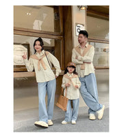 Family Matching Clothes 2024 Korea Spring Dad Mom and Baby Same Shirts for Women Fashion Clothing Children Boy Girl Plaid Blouse - Mein Shop