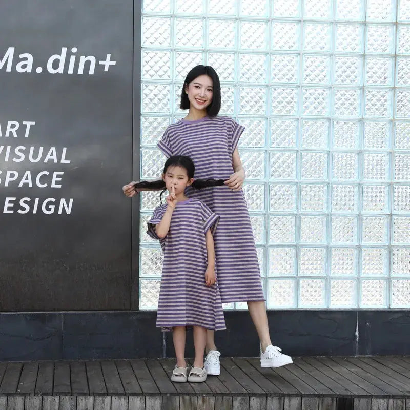 Family Look Clothes Mom and Daughter Same Dress Dad Short Sleeve T Shirts Mother and Son Kids Clothing Children Two Piece Outfit - Mein Shop
