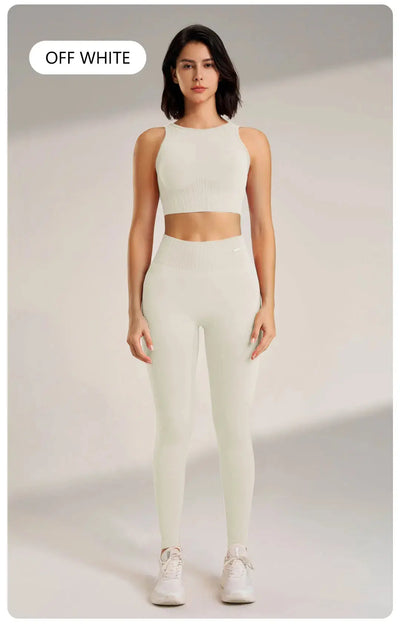 Yoga Clothing Set Women's High Waisted Leggings and Top Two Piece Seamless Fitness Exercise Clothing Fitness Workout Underwear - Mein Shop