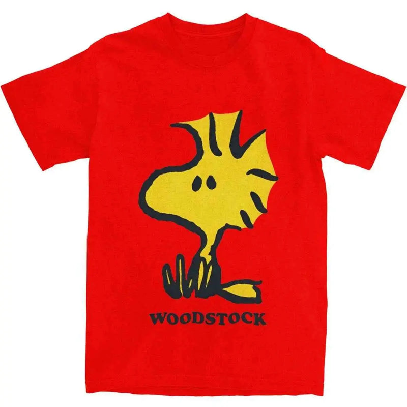 Men Women T Shirt Woodstock Cartoon T-Shirts Trendy Cool Summer Tees Funny Custom Logo 100 Cotton Clothing Gift Idea