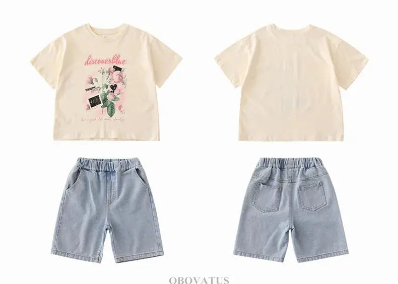 Family Matching Outfit Clothes Set For Summer Vacation Outerwear Beach Tshirt Shorts Clothing Suit Couple Kids Same Costume Wear - Mein Shop