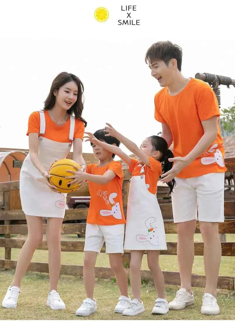 Family Vacation Clothing Resorts Look Parent Child Clothes Mom and Daughter Suspender Dress Two Piece Sets Dad Son Same Outfits