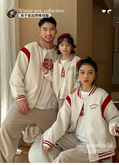 Winter Jacket for The Whole Family Warm Thick Coat Fashion Korean Father Mother and Daughter Son Children Long Sleeve Outerwear - Mein Shop