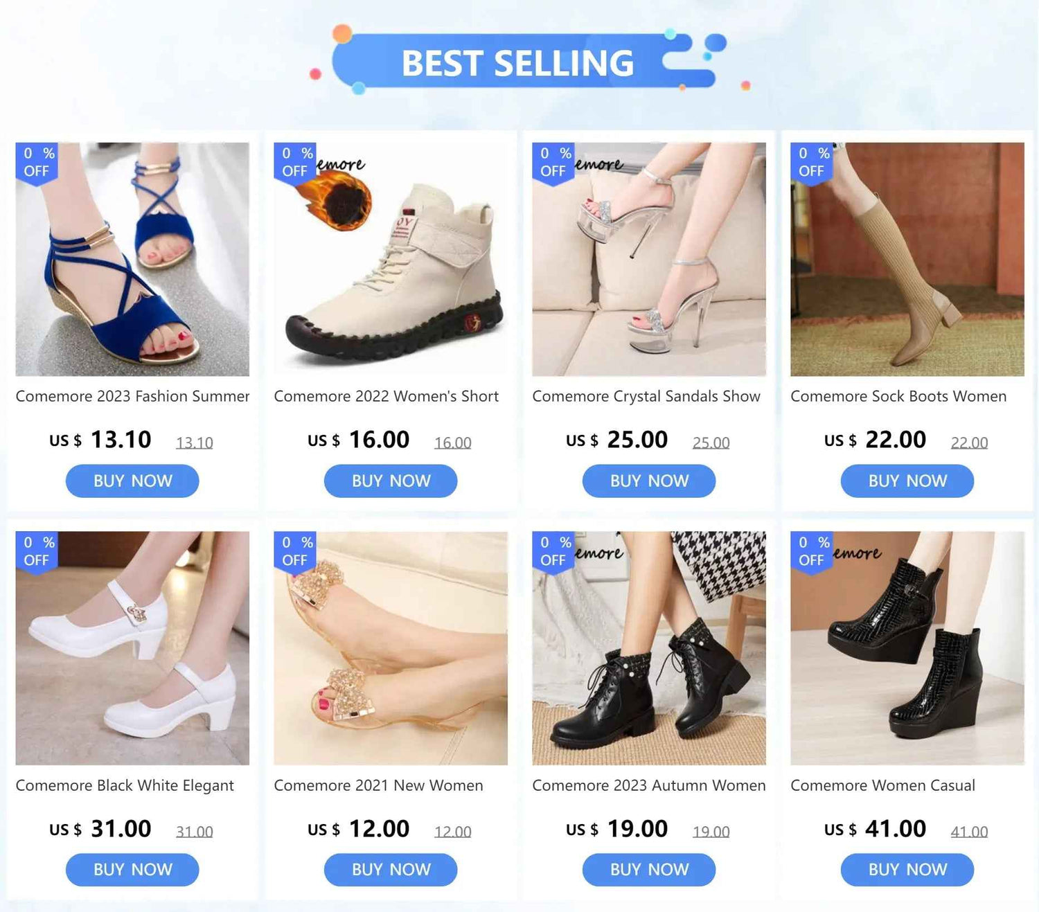 Comemore Comfortable Stilettos Dress Women&