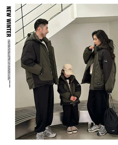 Family Matching Warm Clothes Winter Daughter Mother Thick Padded Coat Son Father Quilted Jacket Parents and Children Clothing - Mein Shop
