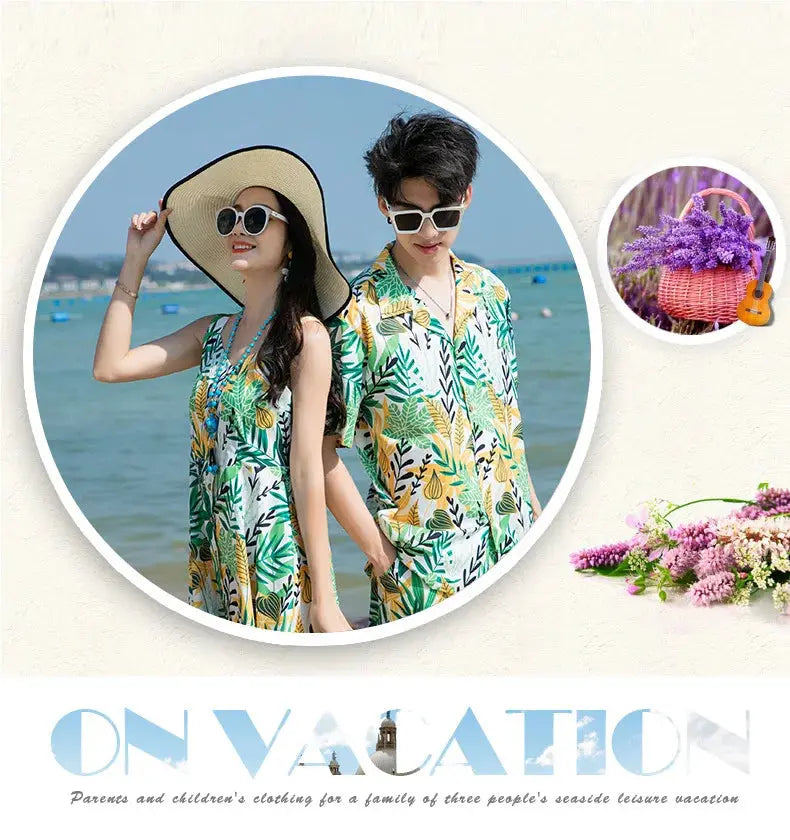 Family Fashion Beach Father and Son Outfits Vacation Look Mother Daughter Baby Girl Dress Holiday Parents and Children Clothes Mein Shop