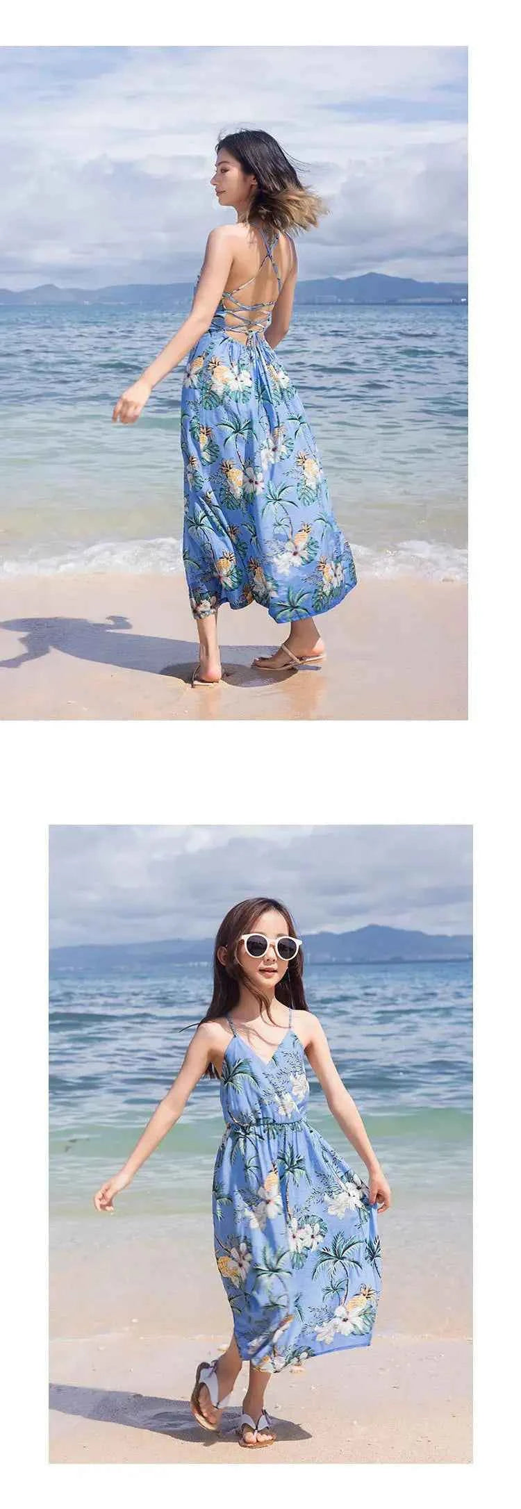 Beach Ware Clothes for Family Vacation 2025 Dad and Son Matching Shirts Oufits Sea Mom Daughter Equal Dresses Women Sexy Dress