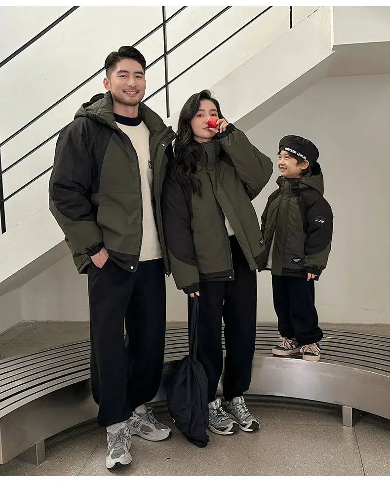 Family Matching Warm Clothes Winter Daughter Mother Thick Padded Coat Son Father Quilted Jacket Parents and Children Clothing - Mein Shop