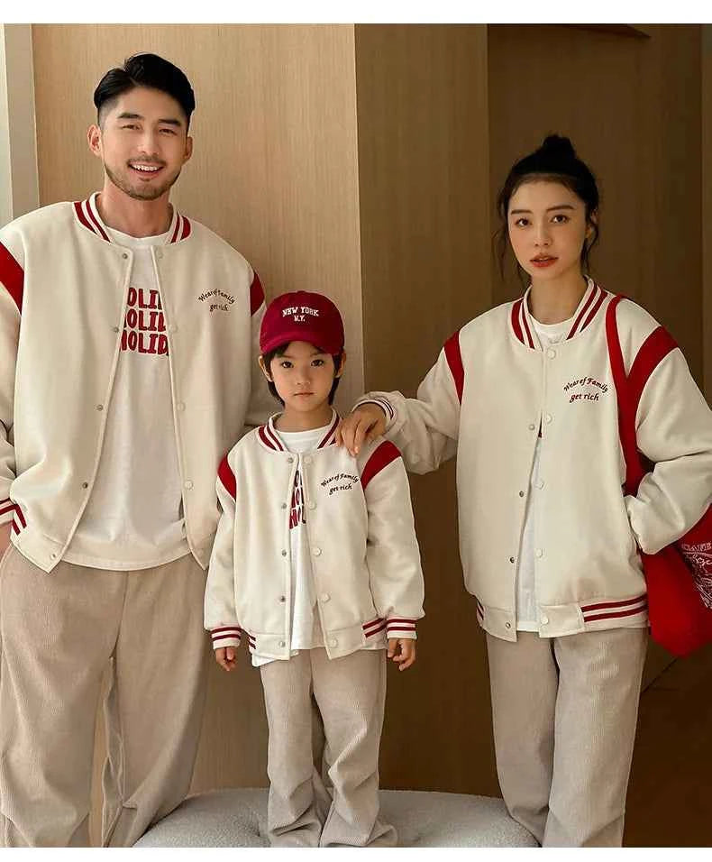 Winter Jacket for The Whole Family Warm Thick Coat Fashion Korean Father Mother and Daughter Son Children Long Sleeve Outerwear