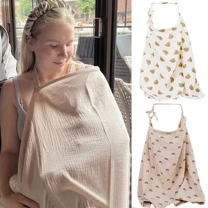 Breathable Baby Nursing Cover Maternity Breastfeeding Cover Cotton Muslin Baby Feeding Blanket Privacy Apron Stroller Blankets - Mein Shop