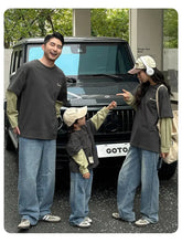 Fashion Family Long Sleeve T-shirt Parent-child Tee Korean Father Mother and Son Daughter Same Clothes Dad Mom and Baby Clothing - Mein Shop