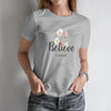 Women's Short-Sleeve T-Shirt Floral Inspirational Quote Print in Handwritten Style Ideal for Spring and Summer - Mein Shop