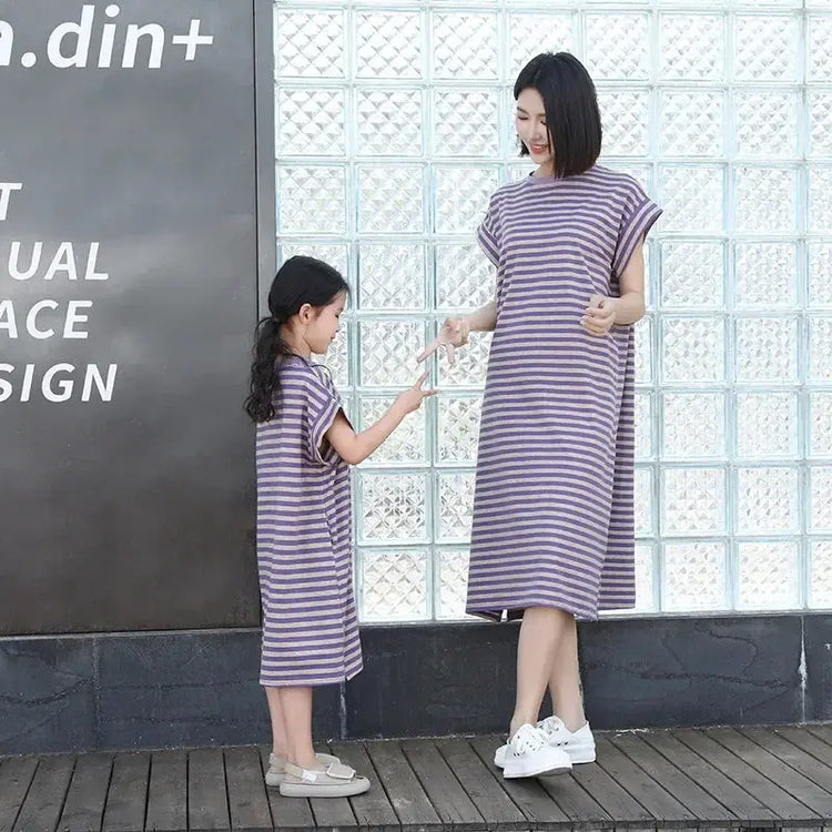 Family Look Clothes Mom and Daughter Same Dress Dad Short Sleeve T Shirts Mother and Son Kids Clothing Children Two Piece Outfit - Mein Shop