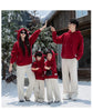 Funny Family Red Hoodies Ear Winter Warm Parent-child Clothes Dad Mom Daughter Son Matching Thick Hooded Sweatshirts Pants Sets - Mein Shop