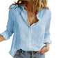 Women Shirt Solid Color Single-breasted Spring Shirts Button Lapel Cardigan Lady Loose Long Sleeve Oversized Shirt Womens Blouse