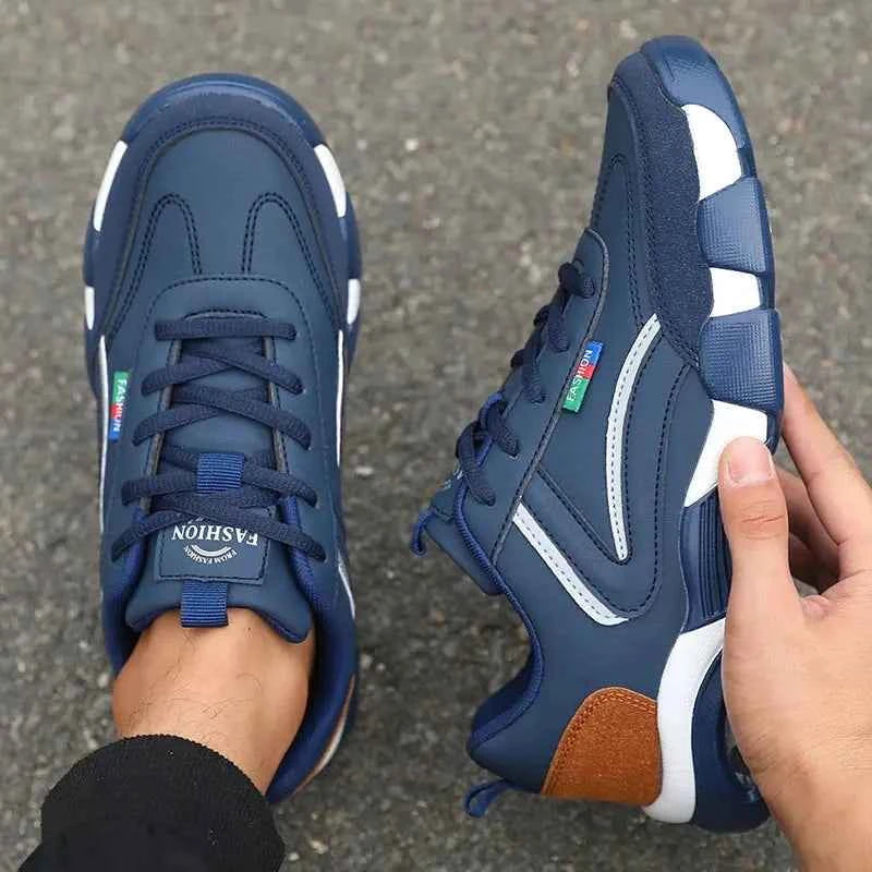 Men Shoes Trendy 2025 Mixed Material Aesthetics Breath Casual Sneakers Shock Absorbing Energy Rebound Zero Pressure Walking Shoe