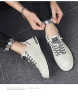 2025 New Trendy Versatile Cloth Shoes Men's Spring New Breathable White Shoes Men's Sports and Leisure Board Shoes Trendy Shoes