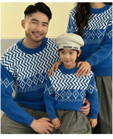 Knit Sweaters for The Whole Family Knitwear Winter Father Mother and Daughter Son Children Boy Girl Knitted Long Sleeve Pullover
