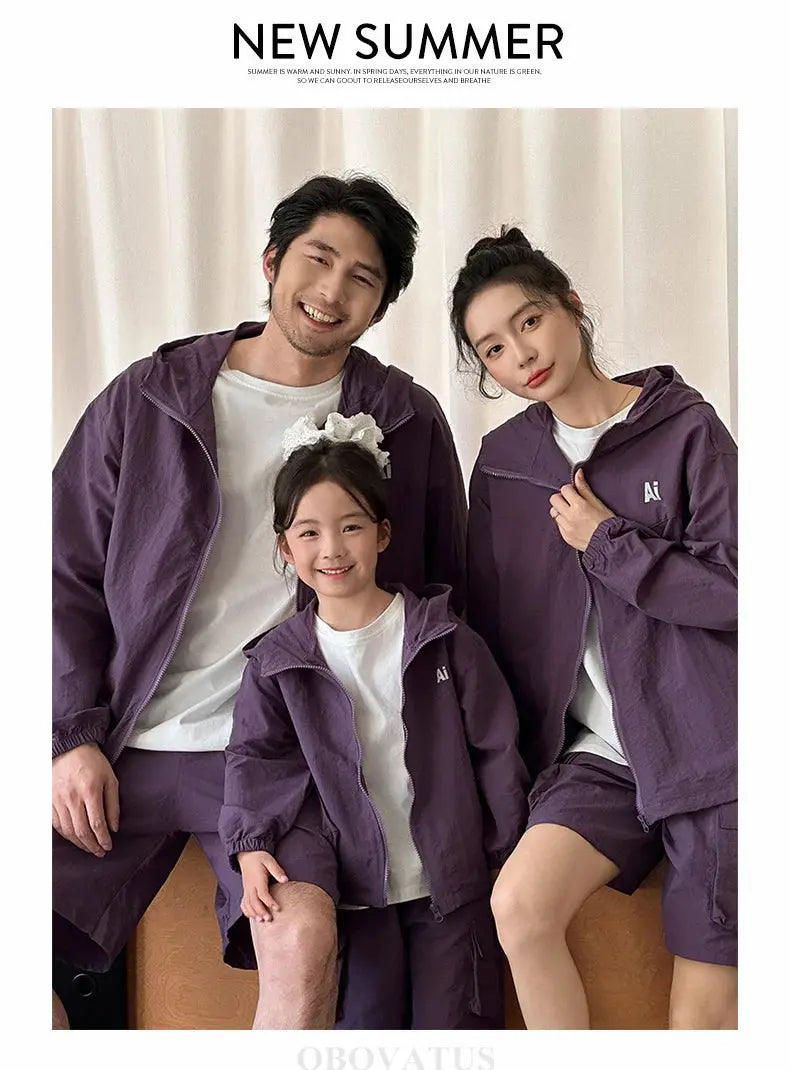 Family Matching Clothes Sets Men Women Baby Coat Shorts Suit Couples Kids Family Look Clothing Parent-Child Matching Costume - Mein Shop
