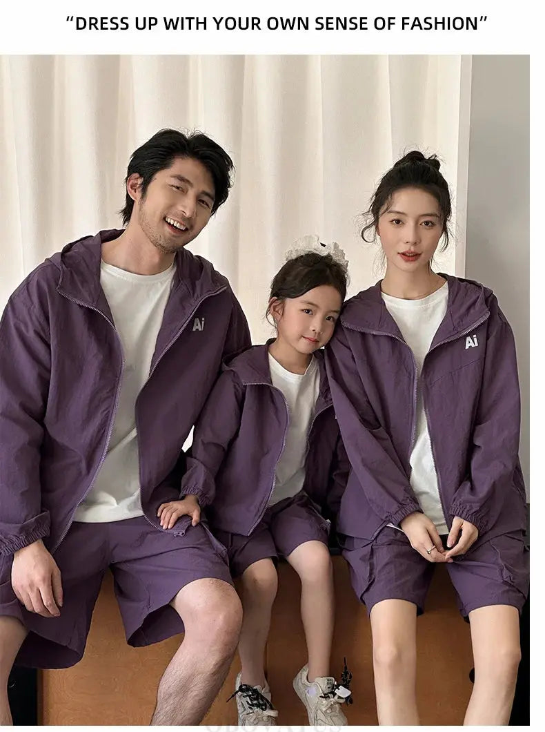 Family Matching Clothes Sets Men Women Baby Coat Shorts Suit Couples Kids Family Look Clothing Parent-Child Matching Costume - Mein Shop