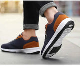 Leather Men Shoes Sneaker Trend Sports Running Breathable Men‘s Sneakers Non-slip Footwear Shoe for Male Walking Autumn