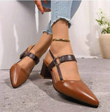 Women's Shoes Trend 2025 Shoe Genuine  Medium Heel Block Heels Mirror Luxury Designer Chunky Sandals Ladies Sexy Sandal