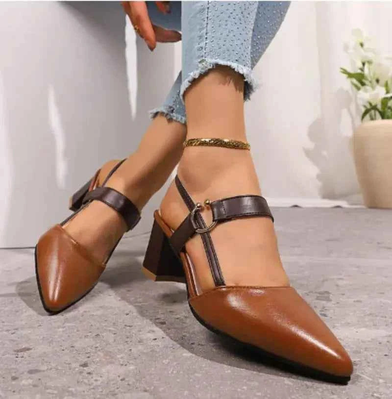 Women's Shoes Trend 2025 Shoe Genuine  Medium Heel Block Heels Mirror Luxury Designer Chunky Sandals Ladies Sexy Sandal