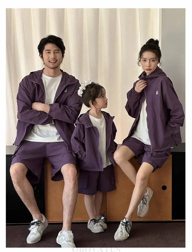 Family Matching Clothes Sets Men Women Baby Coat Shorts Suit Couples Kids Family Look Clothing Parent-Child Matching Costume - Mein Shop