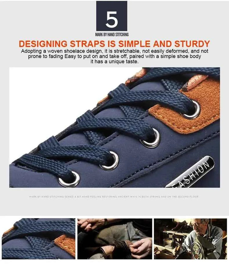 Leather Men Shoes Sneaker Trend Sports Running Breathable Men‘s Sneakers Non-slip Footwear Shoe for Male Walking Autumn