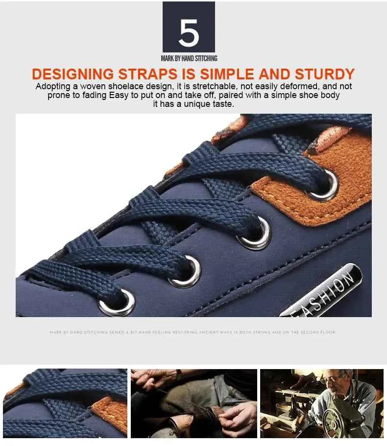 Leather Men Shoes Sneaker Trend Sports Running Breathable Men‘s Sneakers Non-slip Footwear Shoe for Male Walking Autumn