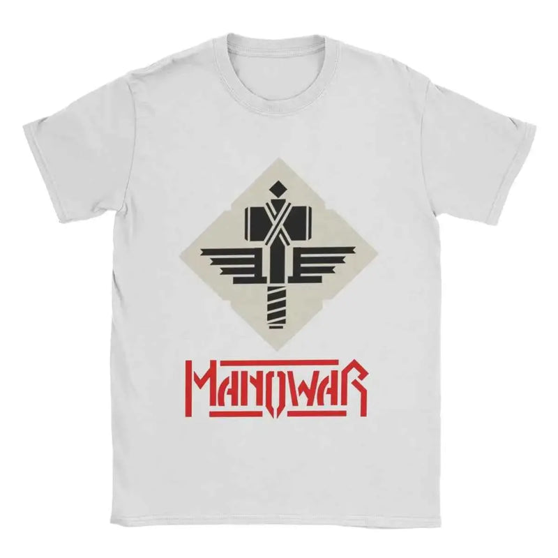 Men's T-Shirt Manowars Casual Pure Cotton Tee Shirt Short Sleeve T Shirts O Neck Tops 4XL 5XL