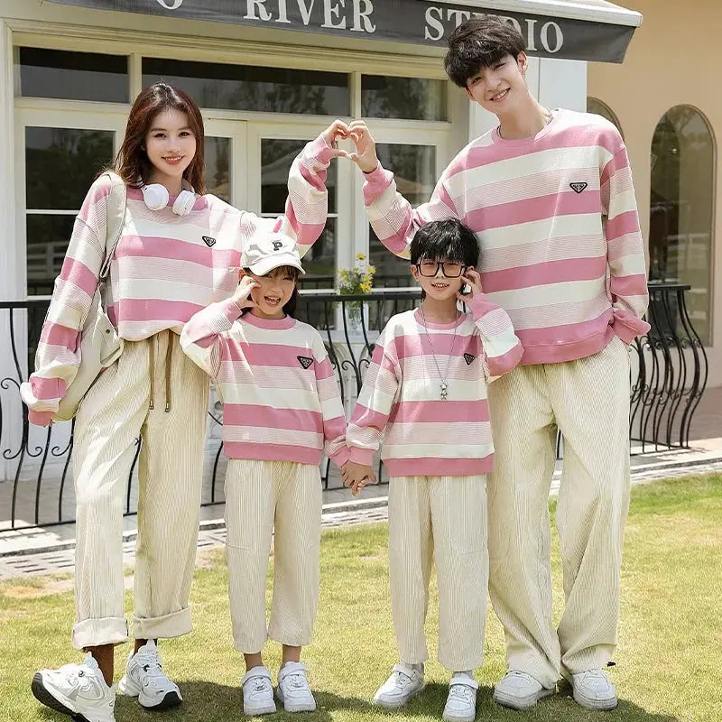 Family Couple Sweatshirts Matching Set Fashion Autumn Father Mother and Son Daughter Clothes Korean Parents and Children Outfits - Mein Shop