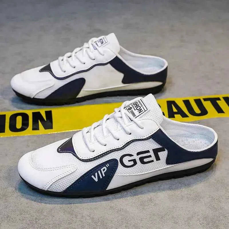 2025 New Men Slippers Trend Baotou Shoes for Men Summer Breathable Casual Shoe Vulcanized Flats Male Sneakers Half Slip-on Shoes