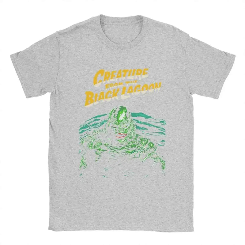Men T-Shirts Creature From The Black Lagoon Creative Pure Cotton Tees Short Sleeve T Shirt Crewneck Tops New Arrival