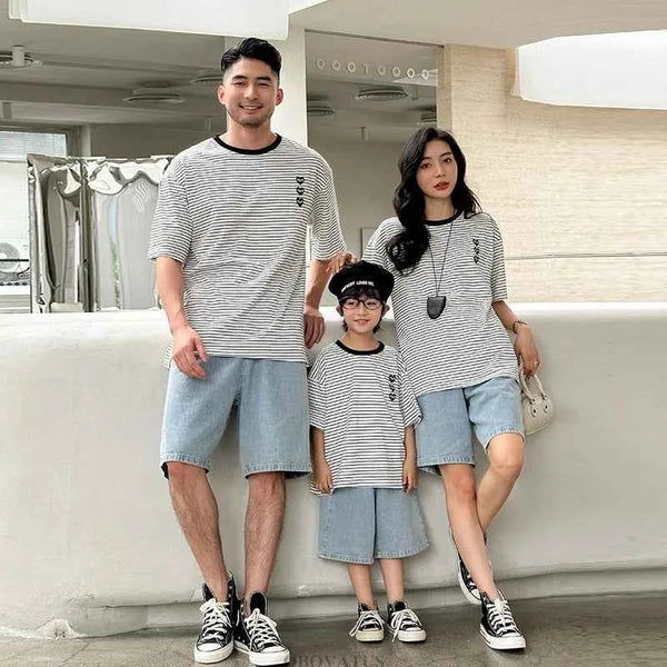 Family Vacation 2025 Summer Tshirt Shorts Clothing Set Family Matching Outfit Holiday Party Clothes Wear Couple Child Costume